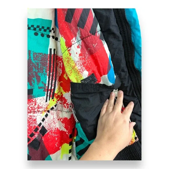 Vintage Members Only All Points Color Bomb Graphic Print Retro Ski Jacket 1980’s - Picture 7 of 16